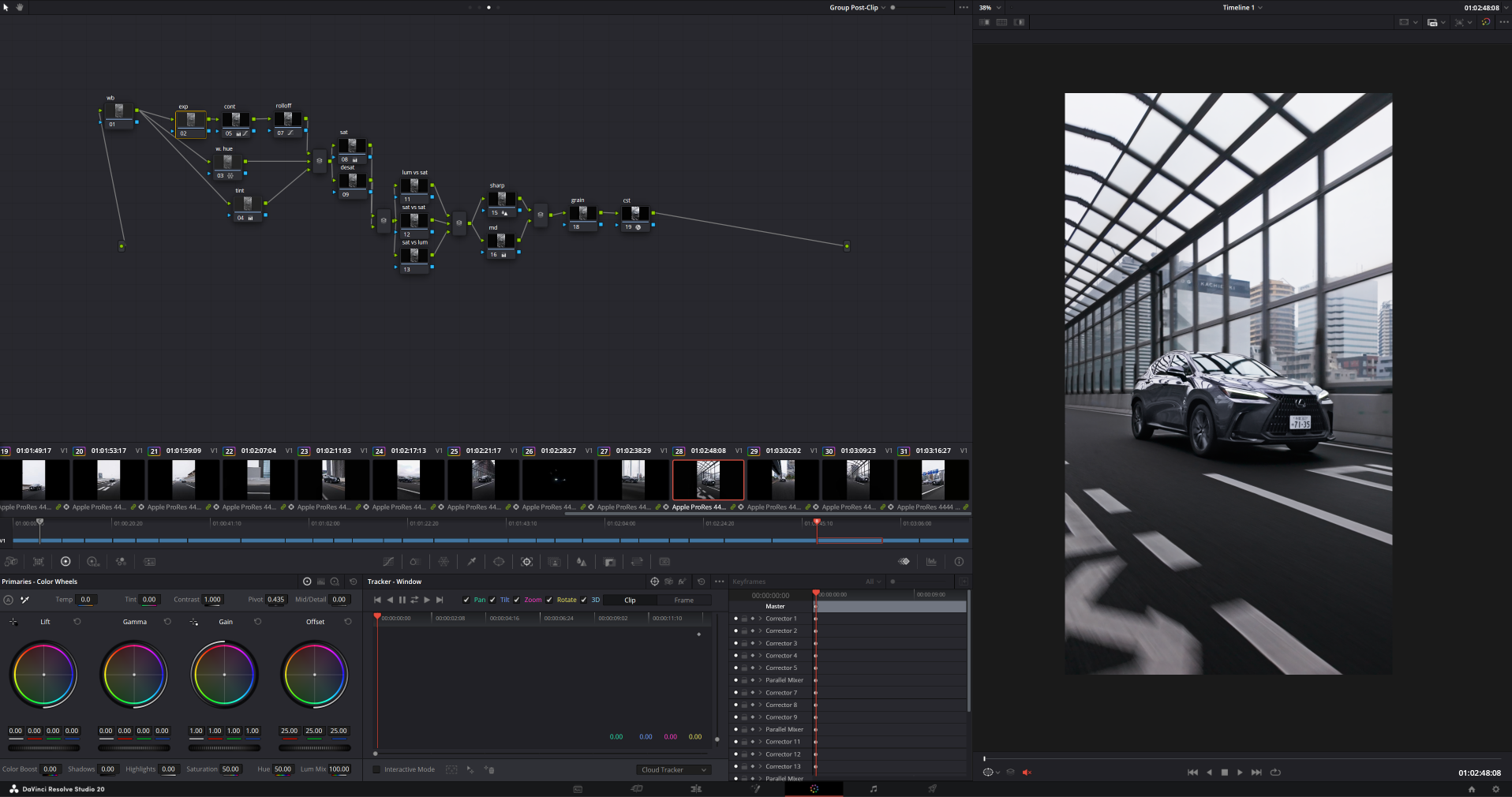 DaVinci Resolve view for this clip